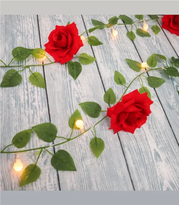 Red Rose & Leaf Light
